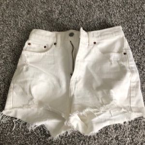 Abercrombie white jean shorts